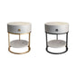 Modernistic Round End Table with Slate Top,  Double Tier Frame End Table