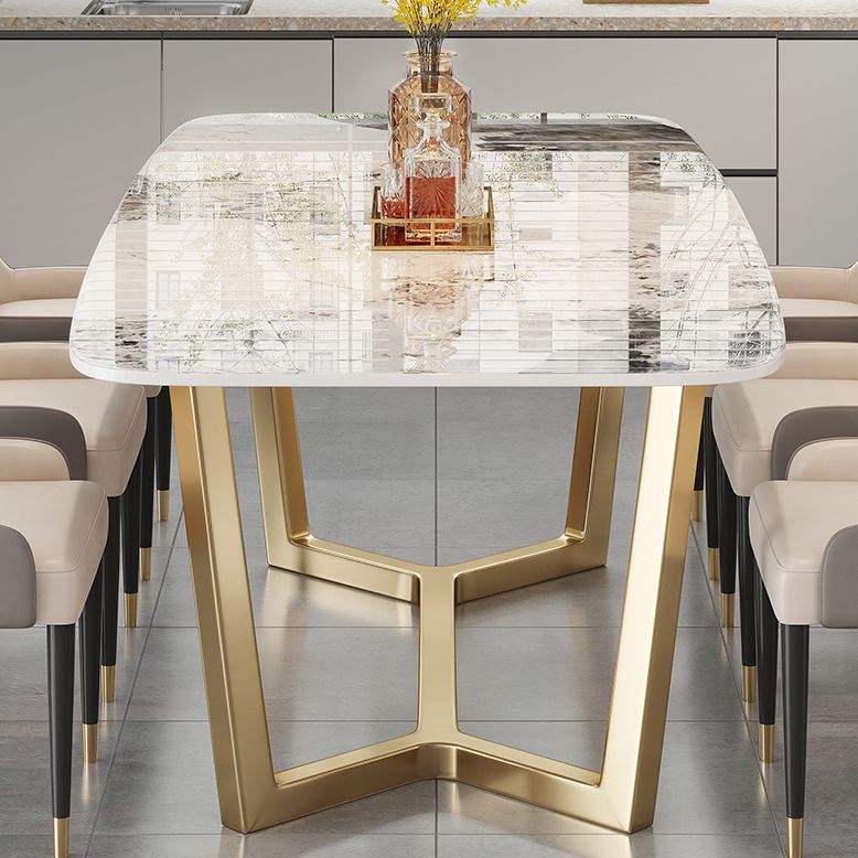 Luxury Sintered Stone Dining Table Rectangle Table with Trestle Base Clearhalo ' dining_table' 'Dining Tables & Seating' 'Dining Tables' 'furn' 'furn_dining_table' 'Furniture' 'furniture_dining_table' 'Kitchen & Dining Furniture' 'kitchen&dining_furn' 'kitchen' 'kitchen_dining_table' 1200x1200_8a55d0cc-7a61-4e7f-9281-7455e98ac322