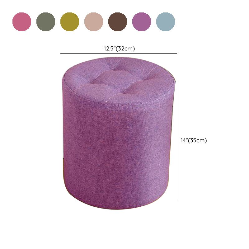 Contemporary Pouf Ottoman Fabric Upholstered Tufted Solid Color Cylinder Shape Ottoman Clearhalo 'furn' 'furn_ottomans_poufs' 'Furniture' 'Living Room Furniture' 'Ottomans & Poufs' 'ottomans_poufs' 1200x1200_8a562daa-e7d6-4b1f-a17f-5b9c5f51265b