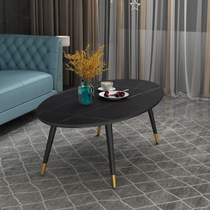 18.8" Tall Modern Ironcraft 4 Legs Black/white Slate Top Coffee Table Clearhalo 'Coffee & Accent Tables' 'Coffee Tables' 'coffee_tables' 'furn' 'furn_coffee_tables' 'Furniture' 'furniture_coffee_tables' 'Living Room Furniture' 1200x1200_8a57b902-3bab-46eb-bae3-491dba7686e7
