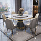 Rotatable Sintered Stone Top Round Table in White Glam Dining Table with Metal Pedestal Clearhalo ' dining_table' 'Dining Tables & Seating' 'Dining Tables' 'furn' 'furn_dining_table' 'Furniture' 'furniture_dining_table' 'Kitchen & Dining Furniture' 'kitchen&dining_furn' 'kitchen' 'kitchen_dining_table' 1200x1200_8a57fd8f-1c2c-46b5-ab68-9bc95ea68c20