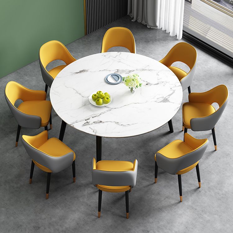 Scandinavian Meeting Room Open Back Arm Chair Matte Finish Leather Dining Chair Clearhalo 'Dining Chairs' 'Dining Tables & Seating' 'dining_chair' 'furn' 'furn_dining_chair' 'Furniture' 'Kitchen & Dining Furniture' 1200x1200_8a583833-c216-429a-ab57-41ad0a7cdab2