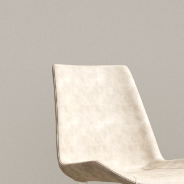 Gamba bianca sedia da pranzo imbottita contemporanea per la casa