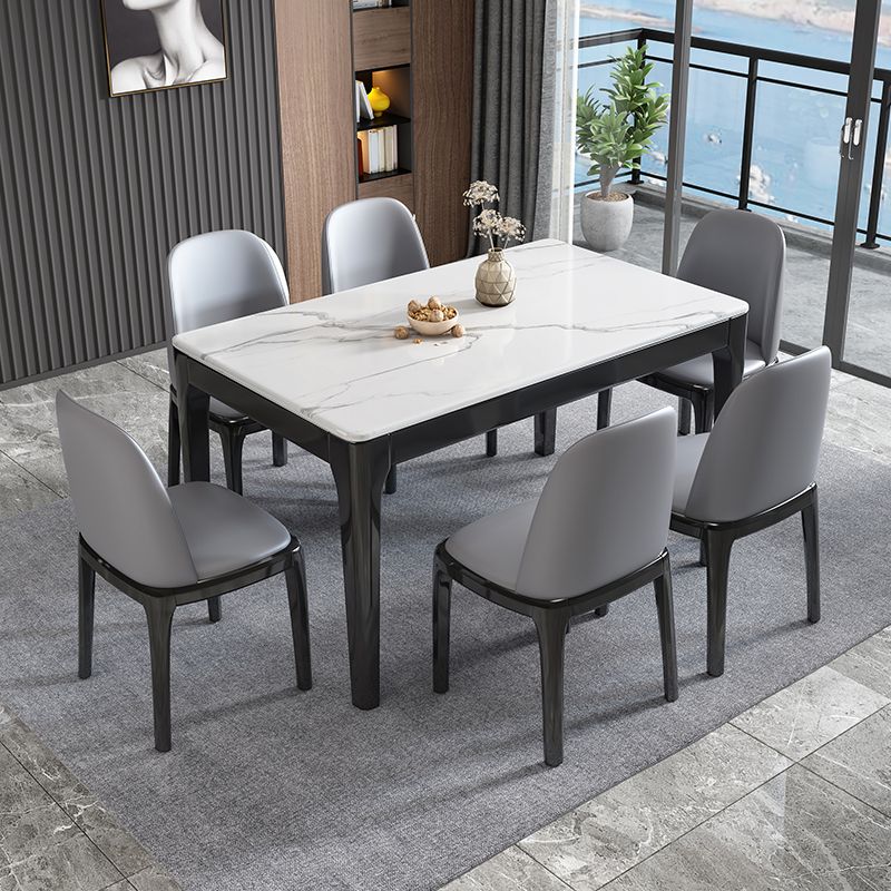 Midcentury Style Dining Room Collection Stone 4 Legs Dinette Table for Indoor Clearhalo ' dining_table' 'Dining Tables & Seating' 'Dining Tables' 'furn' 'furn_dining_table' 'Furniture' 'furniture_dining_table' 'Kitchen & Dining Furniture' 'kitchen&dining_furn' 'kitchen' 'kitchen_dining_table' 1200x1200_8a59da00-de0a-434b-8755-4e6b536eeb42