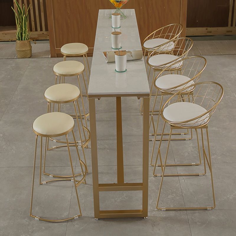 Glam Bar-height Table with Faux Marble Top Table for Patio Use Clearhalo 'Bar Furniture' 'Bar Tables' 'bar_tables' 'furn' 'furn_bar_tables' 'Furniture' 'Kitchen & Dining Furniture' 1200x1200_8a5a4065-7492-41f2-9978-ab9575967849