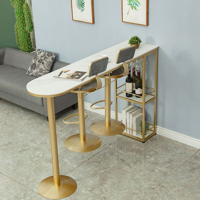 Sintered Stone Bistro Bar Table Modern Gold Frame Bar Table for Living Room Clearhalo 'Bar Furniture' 'Bar Tables' 'bar_tables' 'furn' 'furn_bar_tables' 'Furniture' 'Kitchen & Dining Furniture' 1200x1200_8a5b4ecc-a38d-4059-8469-2e15c62275c3