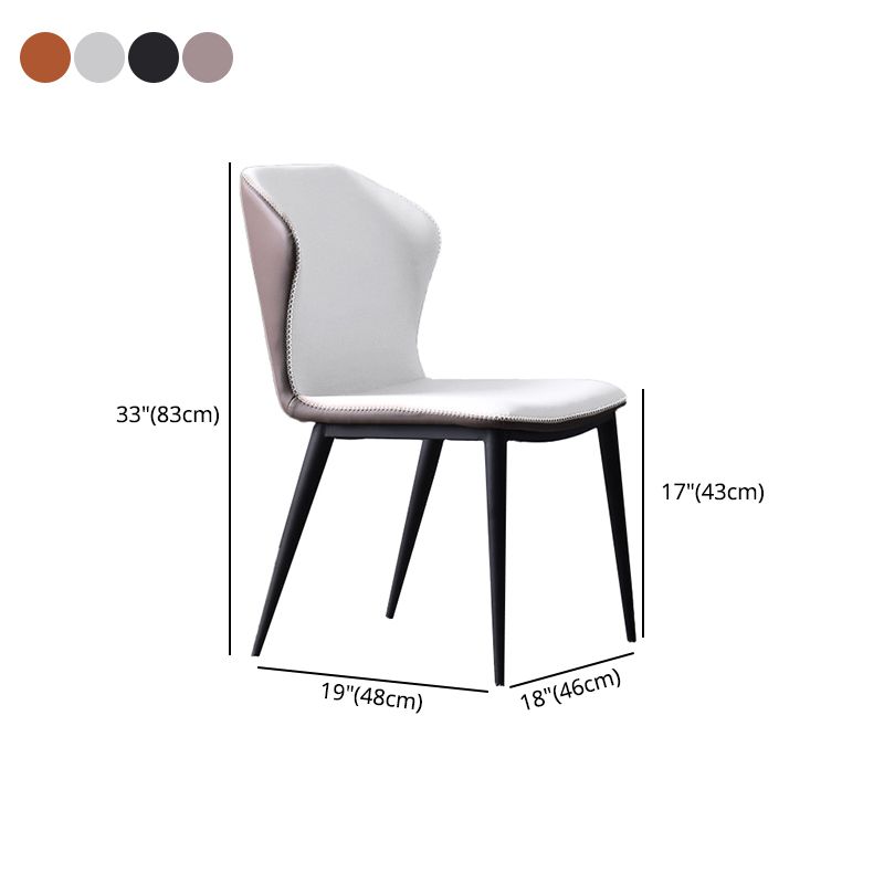 Industrial Style Wingback Parsons Chairs Leather Dining Armless Chairs (Set of 2) Clearhalo ' kitchen&dining_furn' 'Dining Chairs' 'Dining Tables & Seating' 'dining_chair' 'furn' 'furn_dining_chair' 'Furniture' 'furniture_dining_chair' 'Kitchen & Dining Furniture' 'kitchen' 1200x1200_8a5c8e7b-0aa3-47ae-a480-8386d05dafa4