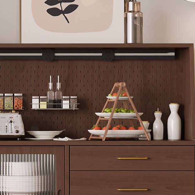 5-Drawer Pine Wood Credenza Modern Glass Sliding Door Cabinets Sideboard for Living Room Clearhalo 'buffet_sideboard' 'Buffets & Sideboards' 'furn' 'furn_buffet_sideboard' 'Furniture' 'furniture_buffet_sideboard' 'Kitchen & Dining Furniture' 1200x1200_8a5cfb17-6e30-4d62-8bc1-30ec028d8de0