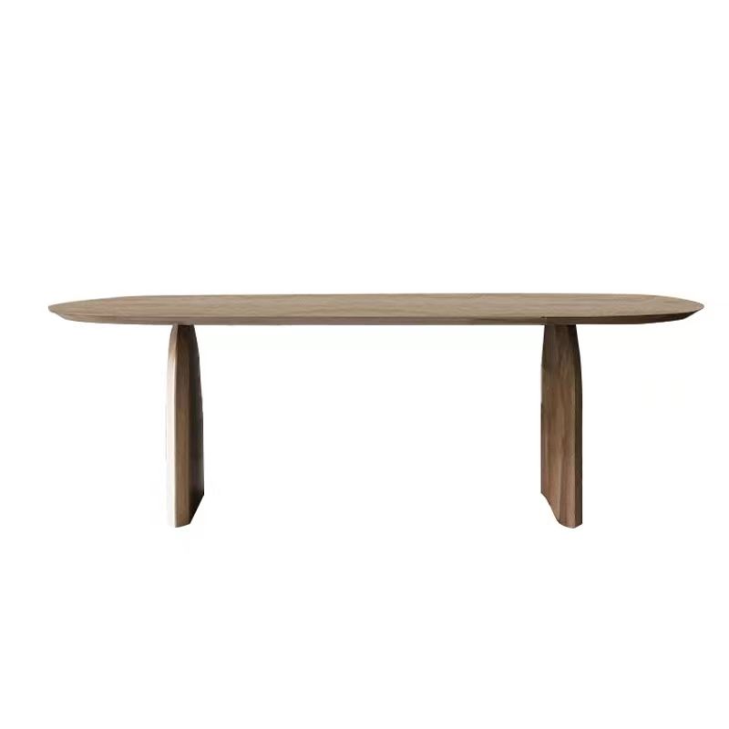 Living Room Two Legs Dining Table Modern Solid Wood Oval Dining Table Clearhalo 'Dining Tables & Seating' 'Dining Tables' 'dining_table' 'furn' 'furn_dining_table' 'Furniture' 'furniture_dining_table' 'Kitchen & Dining Furniture' 1200x1200_8a6061f1-5f69-4809-9ff8-63de13ff679c