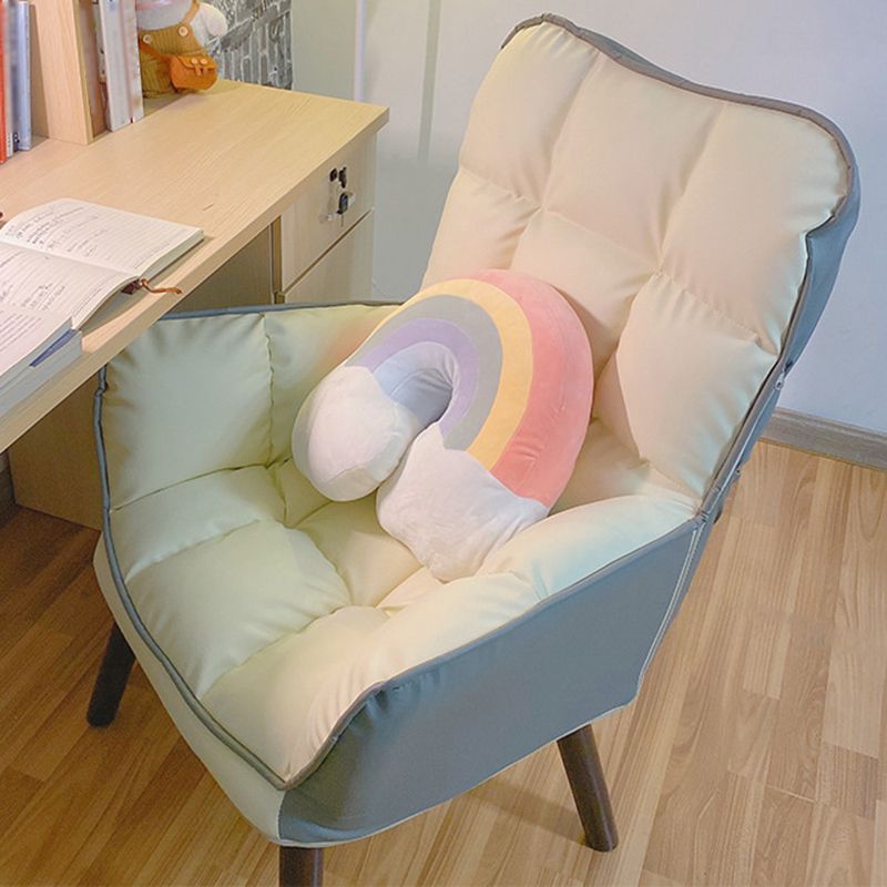 PU Leather Arm Chair 30.70" L x 20.86" W x 39.37" H Biscuit Back Accent Armchair Clearhalo 'Accent Chairs' 'accent_chairs' 'Chairs & Seating' 'furn' 'furn_accent_chairs' 'Furniture' 'Living Room Furniture' 1200x1200_8a615c09-00c0-4130-913d-42e4724c6020