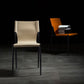 Modern Armless Backrest Leather Chair with Metal Legs for Dining Room