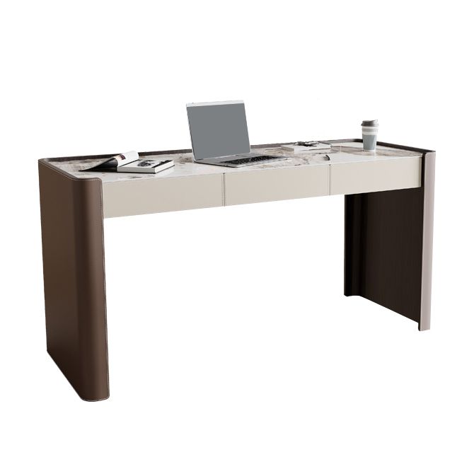 Glam Stone Office Desk 3-Drawers 29,92 "großer Schreibtisch mit Schlittenbasis
