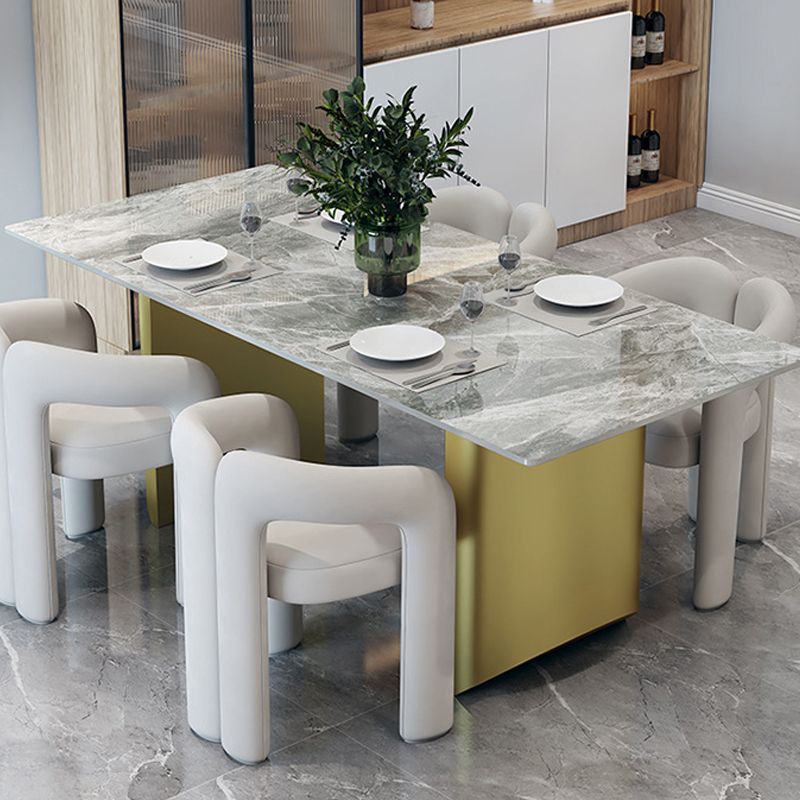 Traditional Luxury Double Pedestal Table Rectangle Dining Table with Metal Base Clearhalo 'Dining Tables & Seating' 'Dining Tables' 'dining_table' 'furn' 'furn_dining_table' 'Furniture' 'Kitchen & Dining Furniture' 1200x1200_8a62fca4-a75e-41fd-b14e-a3f8a61be6a6