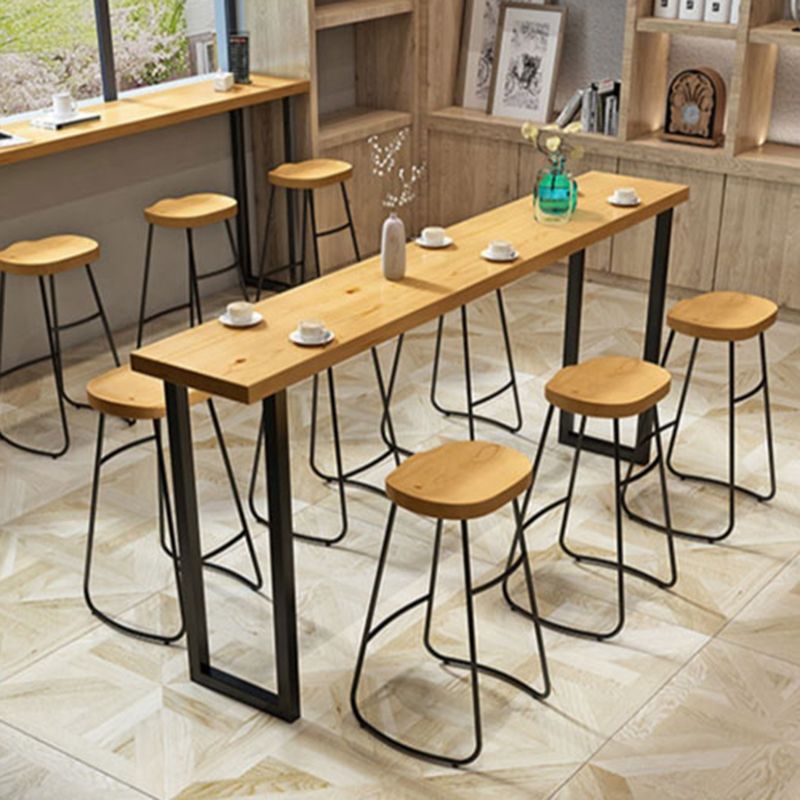 Modern 1/2/4/7 Pcs Bar Table Set Wood Rectangular Bar Set in Natural Clearhalo 'Bar Furniture' 'furn' 'furn_home_bar_bar_sets' 'Furniture' 'Home Bars & Bar Sets' 'home_bar_bar_sets' 'Kitchen & Dining Furniture' 1200x1200_8a6372b2-1e2d-41a2-8e35-1349523a194e