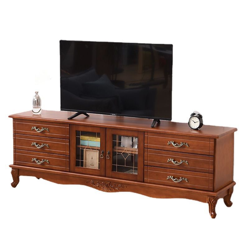 Console TV tradizionale Console multimediale per TV con contenitore chiuso e cassetti