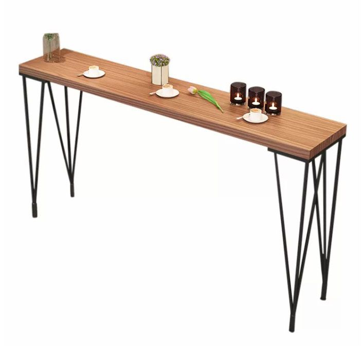 Tavolo da banco di gambe moderne in legno solido tavolo da pranzo accento per bistrot naturale