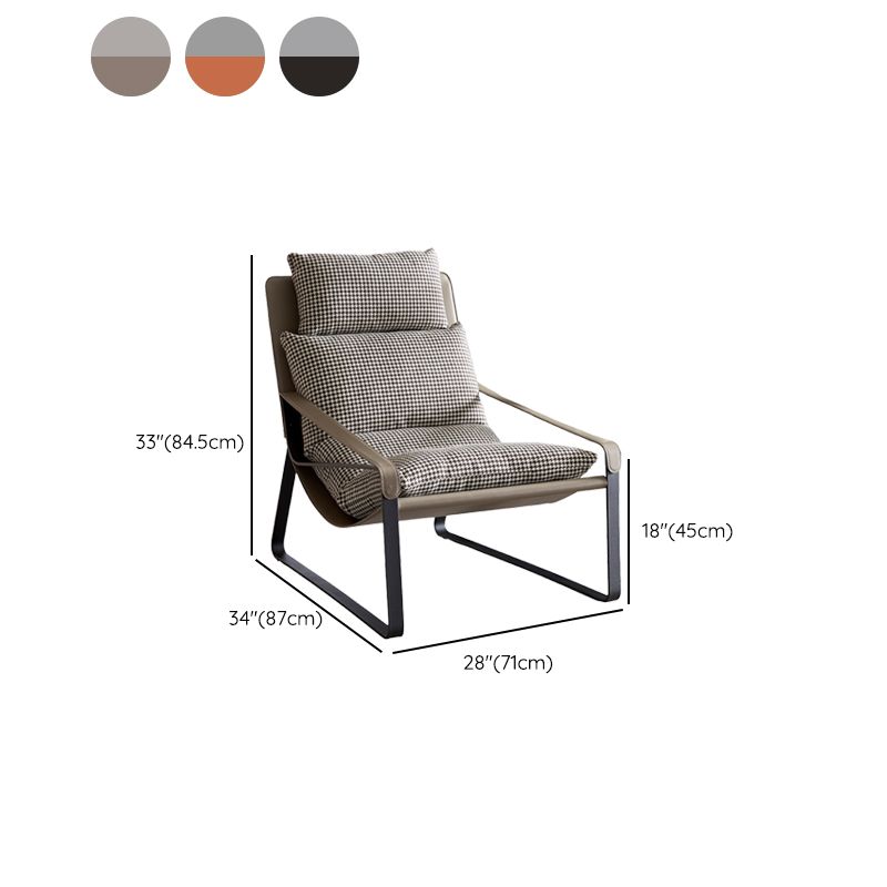 Mid-Century Modern Accent Armchair with Loose Back and Sled Base Clearhalo 'Accent Chairs' 'accent_chairs' 'Chairs & Seating' 'furn' 'furn_accent_chairs' 'Furniture' 'Living Room Furniture' 1200x1200_8a669f80-3914-4772-9977-90bf94f70b0c