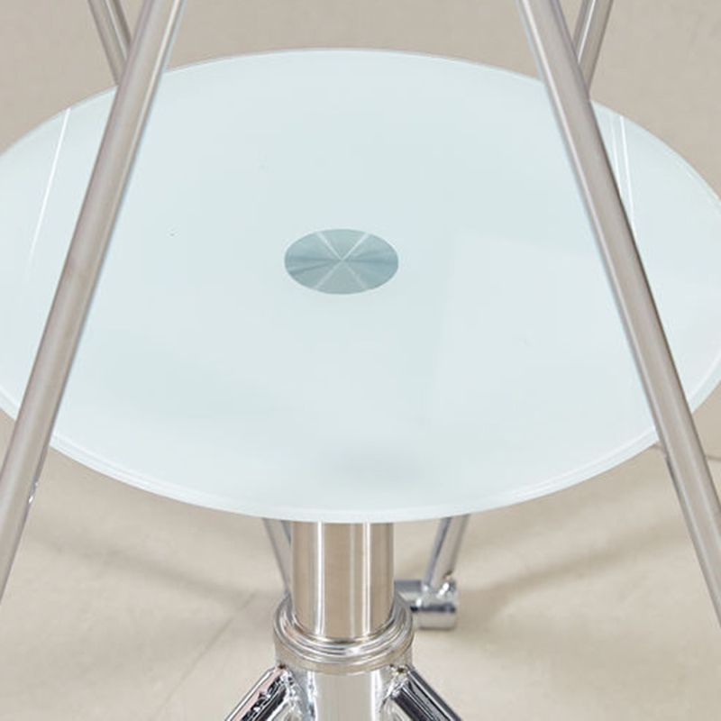 28.7"H Modern Metal Frame Base Round Glass Top Coffee Table with Shelf Clearhalo 'Coffee & Accent Tables' 'Coffee Tables' 'coffee_tables' 'furn' 'furn_coffee_tables' 'Furniture' 'Living Room Furniture' 1200x1200_8a67c1f6-72f4-4115-8def-919d38151963