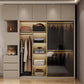 Modern Style Glass Wardrobe Cloth Rod Included Wardrobe Closet with 1-Drawer