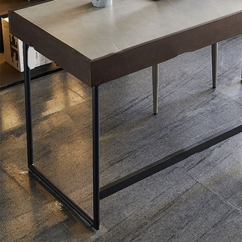 Forme rectangulaire Bureau contemporain Bureau en pierre Tâche de tâche avec 2 jambes en gris