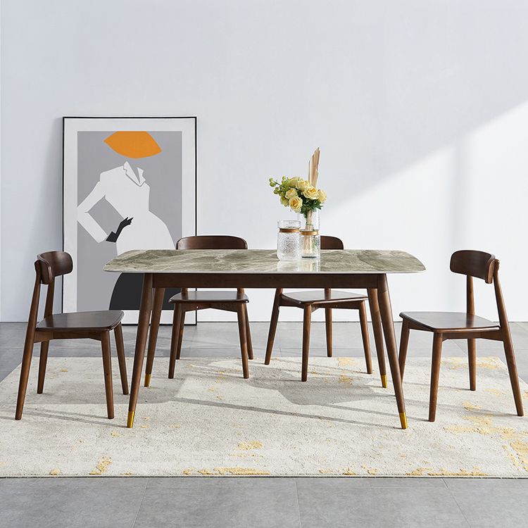 Solid Wood Contemporary Rectangular Dining Table Sintered Stone Top Table with Wood Legs Clearhalo 'Dining Tables & Seating' 'Dining Tables' 'dining_table' 'furn' 'furn_dining_table' 'Furniture' 'furniture_dining_table' 'Kitchen & Dining Furniture' 'kitchen' 'kitchen_dining_table' 1200x1200_8a695b94-f06d-4240-9610-acc07a04eaea