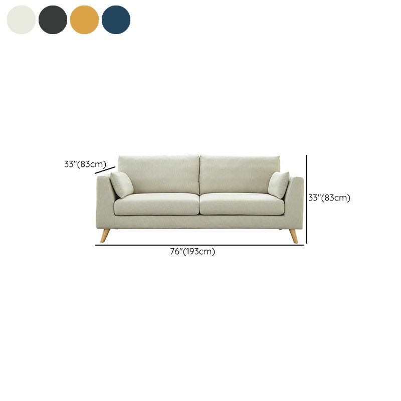 Contemporary 32.67" H Cotton Blend Square Arm Sofa for Living Room