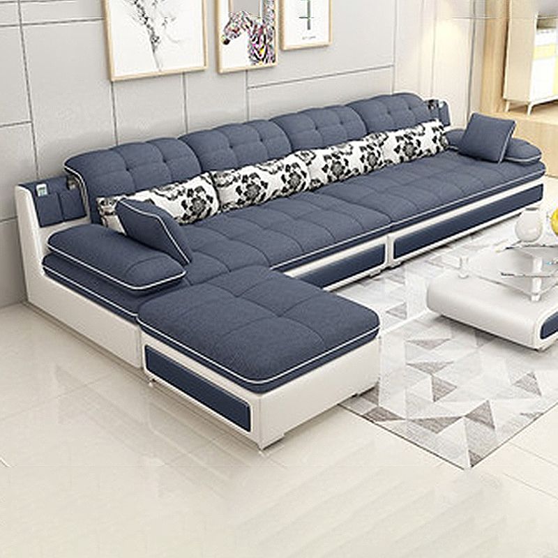 129.92" L√ó 62.99" W √ó 33.46" H Sofa Pillow Top Arm Sectional with Storage Clearhalo 'furn' 'furn_sectionals' 'Furniture' 'furniture_sectionals' 'kitchen' 'kitchen_sectionals' 'Living Room Furniture' 'Sectionals' 1200x1200_8a6dd67f-a671-4a1b-bb38-78726b850d11