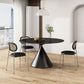 Mesa redonda de comedor moderna, mesa de piedra sinterizada con patas de metal para el hogar