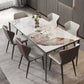 Industrial Style Sintered Stone Table 4 Legs Black Base Rectangle Table for Home Clearhalo ' dining_table' 'Dining Tables & Seating' 'Dining Tables' 'furn' 'furn_dining_table' 'Furniture' 'furniture_dining_table' 'Kitchen & Dining Furniture' 'kitchen&dining_furn' 'kitchen' 'kitchen_dining_table' 1200x1200_8a6f6f8b-3e2a-4ed0-b515-5bcad48a9c9b
