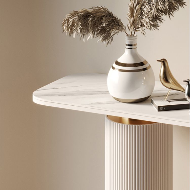 Tavolo di accento glam largo 15 pollici Stone Oro Console Accent Table