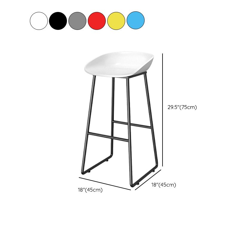 Contemporary Plastic Backrest Counter High Stool with Black Metal Base Clearhalo 'Bar Furniture' 'Bar Stools' 'bar_stools' 'furn' 'furn_bar_stools' 'Furniture' 'Kitchen & Dining Furniture' 1200x1200_8a70a7a4-020b-42e6-9d13-2eaf20afea1c