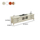Traditioneel massief houten tv-meubel, 19,7 inch H tv-console met 4 lades en kast