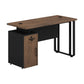 Rectangular Industrial Style Office Desk Steel and Wood Writing Desk with Cable Management