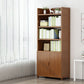 Brown Closed Back Book Shelf Bamboo Standard Vertical Bookcase for Home