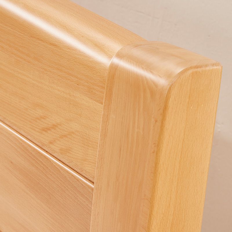 Scandinavian Beech Wood Bed with Legs and Sleigh Headboard in Natural Clearhalo 'Bedroom Furniture' 'Beds' 'furn' 'furn_beds' 'Furniture' 1200x1200_8a768966-1c00-4955-8f2e-f989f1458fd5