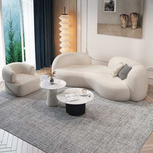 Beige Contemporary Standard Armless Sofa Curved Sofa for Living Room, Apartment Clearhalo 'furn' 'furn_sofas' 'Furniture' 'Living Room Furniture' 'Sofa' 'sofas' 1200x1200_8a77f9c4-1138-46cd-9904-32dc135e3fe9