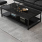 Mesa de centro simple rectangular de estilo moderno con estante - 16.5" H