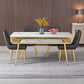 Metal and Slate Table Modern Minimalist Storage Rectangular Dining Table Clearhalo 'Dining Tables & Seating' 'Dining Tables' 'dining_table' 'furn' 'furn_dining_table' 'Furniture' 'Kitchen & Dining Furniture' 1200x1200_8a7a277b-3f8d-4371-9ea5-a9bfce61ad85
