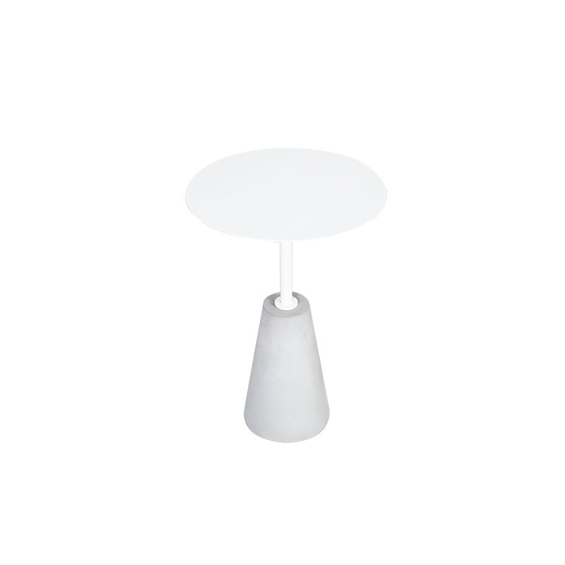 Dia 15.75 "/19.69" Tableau de table ronde métallique Table d'appoint avec accent en béton avec accent en béton