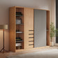 Natural Finish Modern Wardrobe Armoire Solid Wood and Engineered Wood Armoire