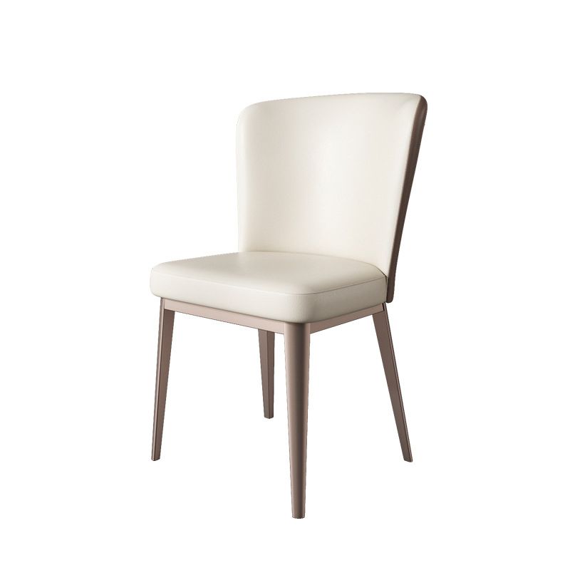Upholstered Armless Dining Side Chair Wingback Chair in Beige
