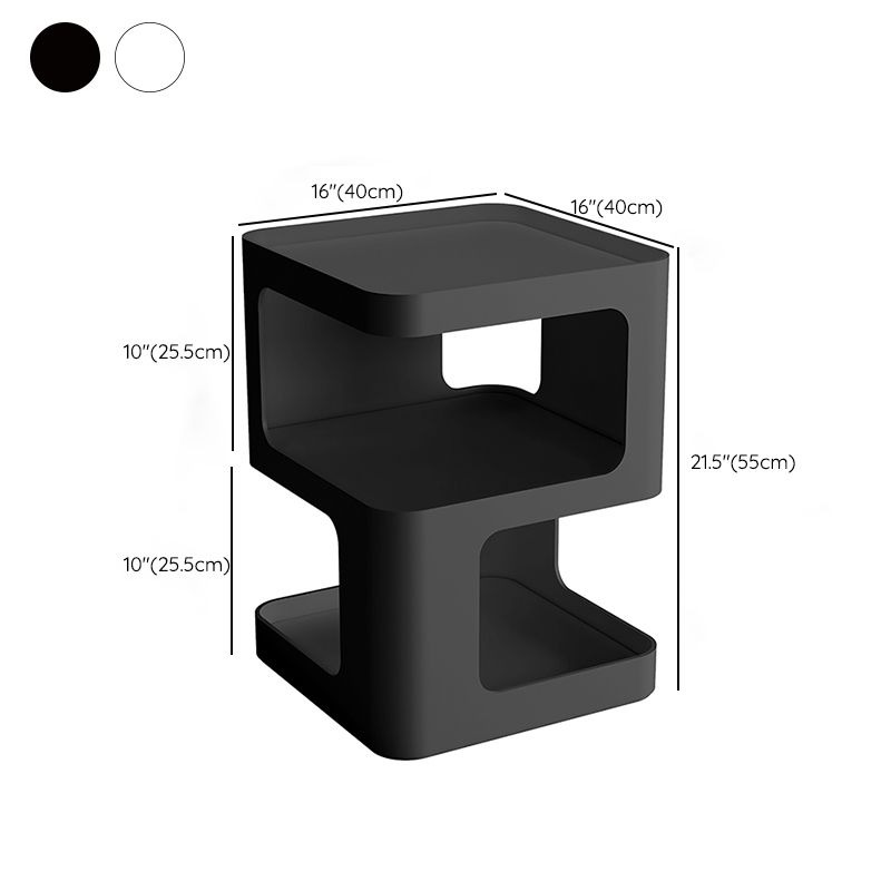 Table de nuit moderne en métal en métal ouvert pour chambre à coucher