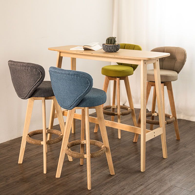 Modern Rubberwood Solid Wood Bar Stool Matte Finish Home Stool Clearhalo 'Bar Furniture' 'Bar Stools' 'bar_stools' 'furn' 'furn_bar_stools' 'Furniture' 'furniture_bar_stools' 'Kitchen & Dining Furniture' 1200x1200_8a7e7cbe-6648-4d18-a284-eb6ab8bb74d0