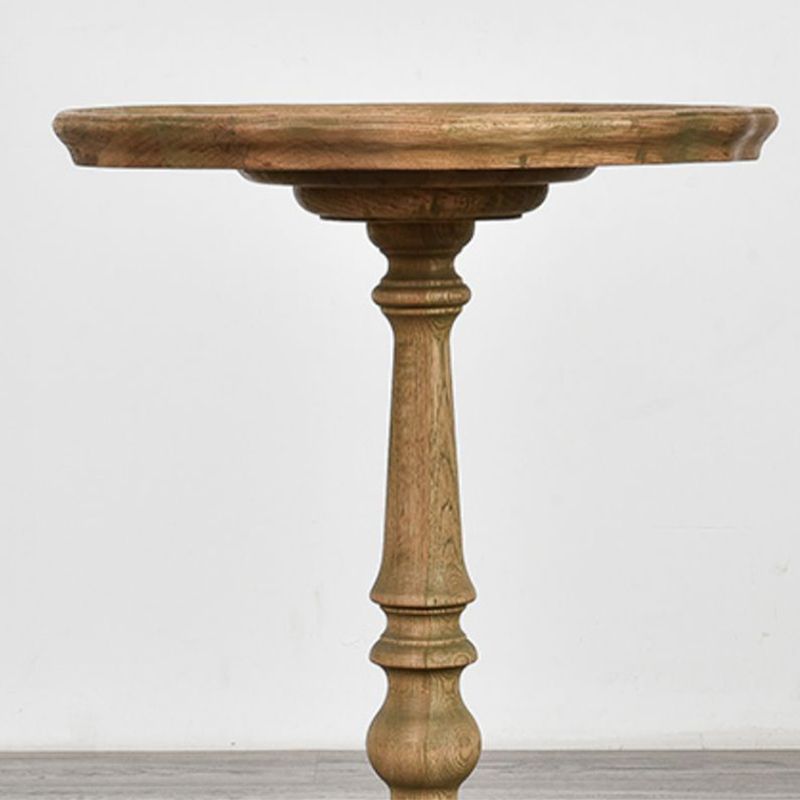 Tavolo d'angolo rustico largo 14 "tavolo laterale rotondo in legno solido