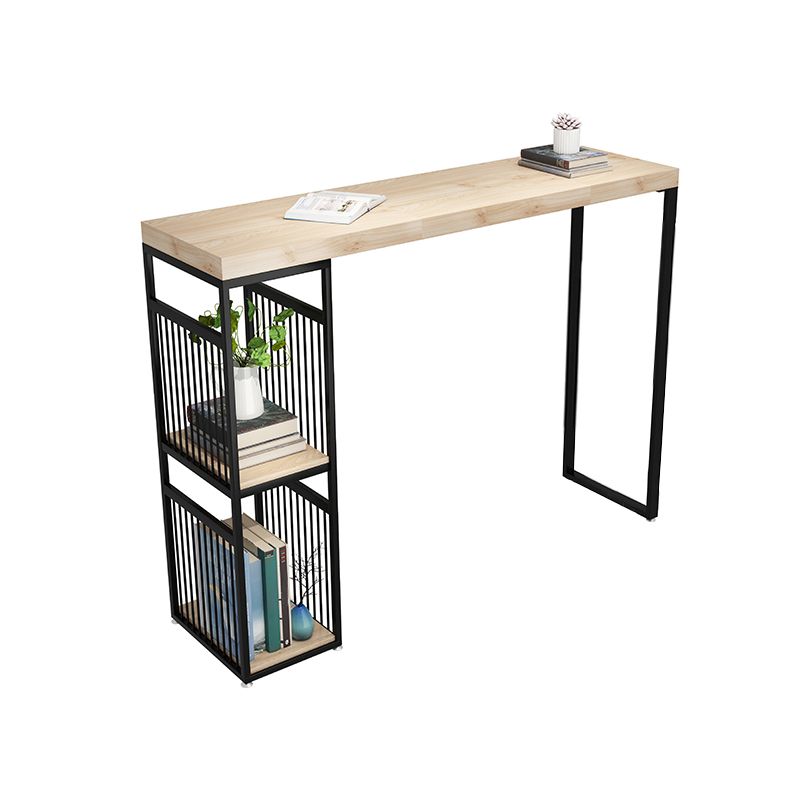 Pine Wood Bar Dining Table Modern Rectangle Bar Table with Double Pedestal for Cafe Clearhalo 'Bar Furniture' 'Bar Tables' 'bar_tables' 'furn' 'furn_bar_tables' 'Furniture' 'furniture_bar_tables' 'Kitchen & Dining Furniture' 1200x1200_8a7ee2a0-6666-4231-a1e2-3049327c5739