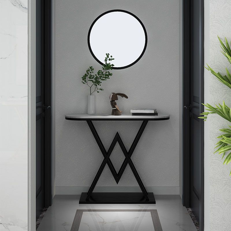 Tavolo da console in marmo glam da 12 "W tavolo da accento resistente alle macchie mezzano per la sala