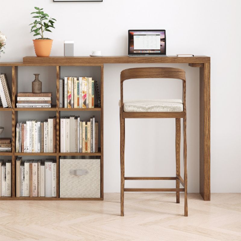 Modern massief hout lage rug tegenhoge ontlasting in bruin en wit