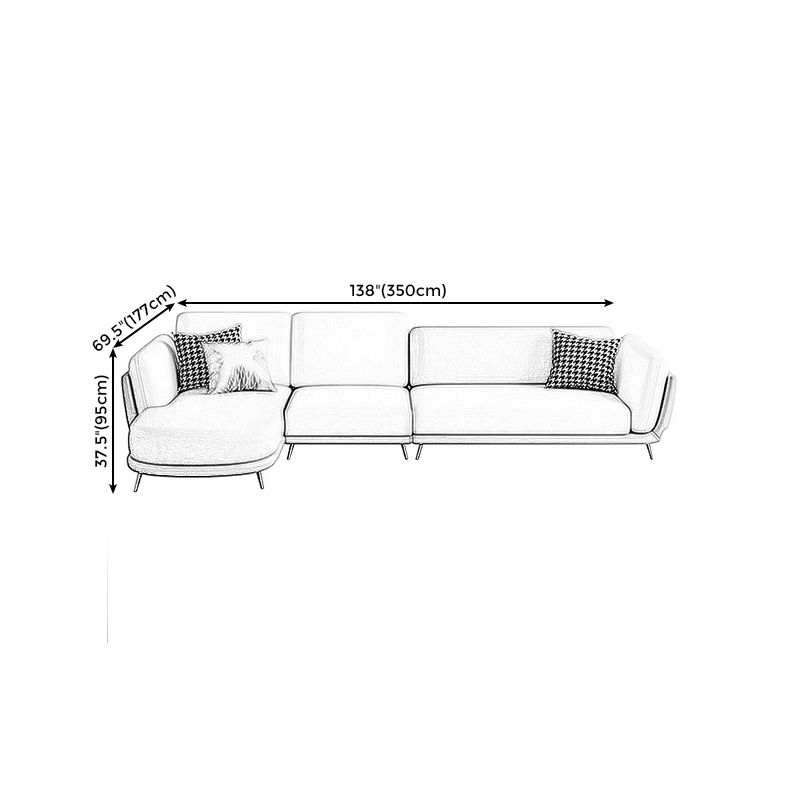 Faux Leather Cushion Back Sectionals 37.4"H Pillow Top Arm Sofa and Chaise Clearhalo 'furn' 'furn_sectionals' 'Furniture' 'furniture_sectionals' 'Living Room Furniture' 'Sectionals' 1200x1200_8a814d4c-5f49-4beb-9aa0-526127e1b1ff