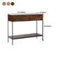 Tavolo da console a 2 cassetti nella tavola console di scaffali brone e legno