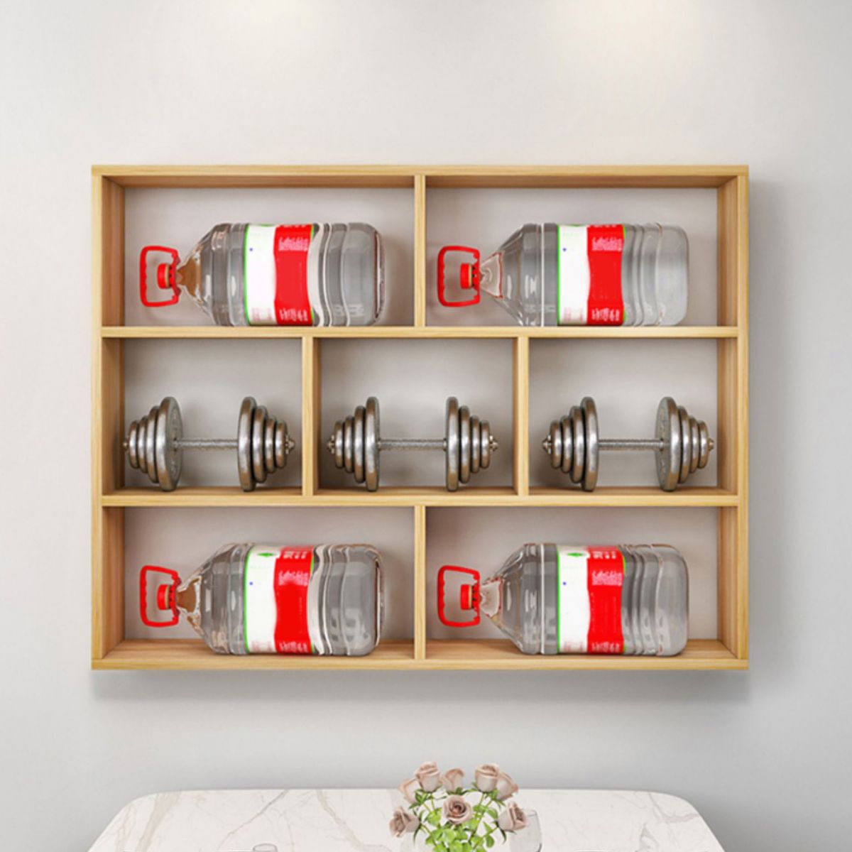 製造された木材モダンボトルワインラックウォールマウントワインラックボトル付き棚付き